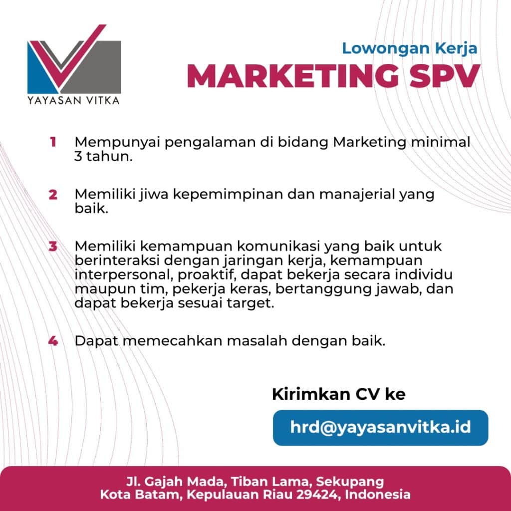 Lowongan Kerja Marketing SPV